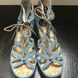 Fly London Blue Platform Lace Sandals - size EUR 41 (US 10.5) - NEW!!!!
